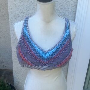 PrAna Dreaming Bikini Swim Top Sunlit Coral Riviera Women's Size XL